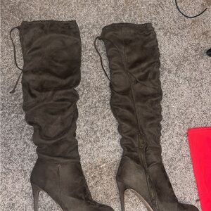 Fashion Nova Dark Brown Heeled Boots